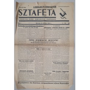 Sztafeta, R.I - 1934 nr 56 [nakł. 2 po konfiskacie], 12 czerwca [ONR, antysemityzm]