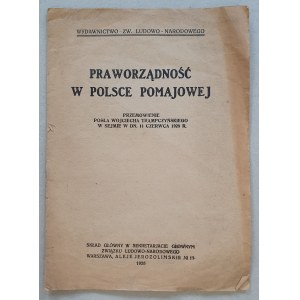 Trąmpczyński W., Praworządność w Polsce pomajowej, 1928