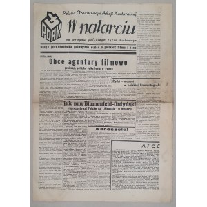 [POAK] V útoku, Druhé jednodenní noviny, věnované boji za polskost filmu..... [1938, antisemitismus].