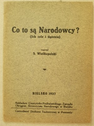 Wielkopolski St.,What are the Nationalists? Bielsko, 1937, 2nd ed.