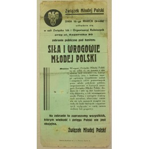 Zväz mladého Poľska - schôdza 16. marca, Sila a nepriatelia poslanca [1938?].