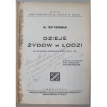 Dr Friedman Filip, Dzieje Żydów w Łodzi [1935, Judaika, dedykacja]