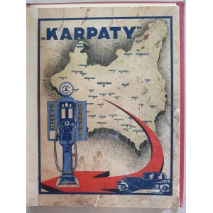 „Karpaty” Mapa automobilowa Polski, wraz z wykazem stacji automobilowych [stan na 1.VI.1933]