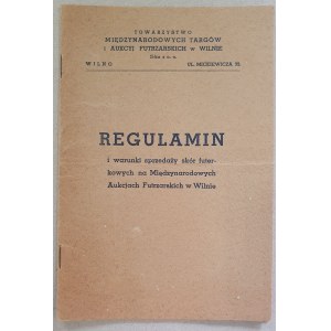 Medzinárodná aukcia kožušín vo Vilniuse - predpisy, 1939.