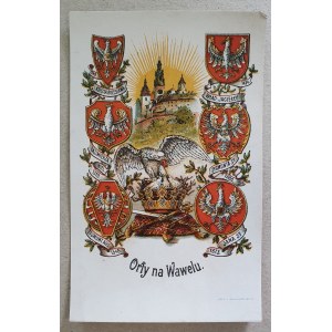 [Postkarte] Adler auf dem Schloss Wawel, 1920.