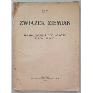 Svaz vlastníků půdy - Zpráva o činnosti za rok 1919/20 [IV. ročník, vydáno 1921].