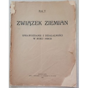 Zväz vlastníkov pôdy - Správa o činnosti za rok 1920/21 [ročník V, číslo 1921].