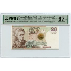 20 Zlato 2011 - Maria Skłodowska Curie - PMG 67 EPQ - nízké číslo 0000877