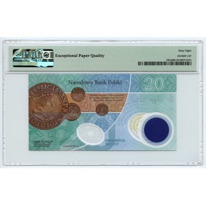20 zloty 2022 Nicolaus Copernicus - Polymer-Banknote - PMG 68 EPQ - niedrige Nummer 0000476