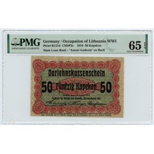 Poznaň/Posen - 50 kopejok 1916 - doložka ...získava... malé písmo - PMG 65 EPQ