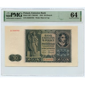 50 zlotých 1941 - série D - PMG 64