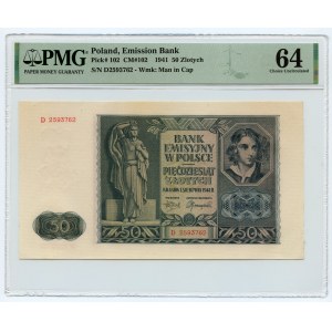 50 złotych 1941 - seria D - PMG 64