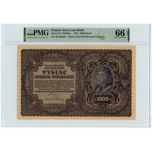 1.000 marek polskich 1919 - III Serja G - PMG 66 EPQ