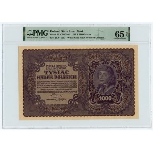 1 000 polských marek 1919 - II Série K - PMG 65 EPQ