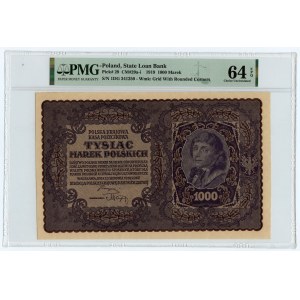 1.000 marek polskich 1919 - I Serja DG - PMG 64 EPQ