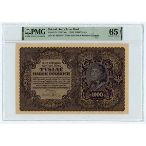 1 000 polských marek 1919 - III. série G - PMG 65 EPQ