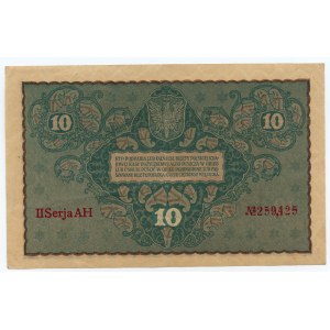 10 Polish marks 1919 - II Series AH