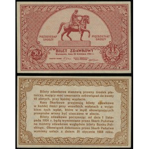 Poland, pass ticket - 50 groszy, 28.04.1924