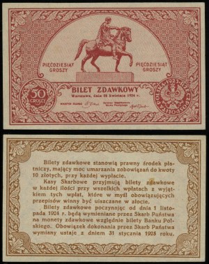 Poľsko, cestovný lístok - 50 groszy, 28.04.1924