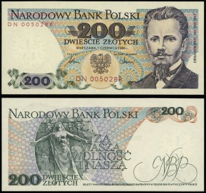 Poland, 200 zloty, 1.06.1986
