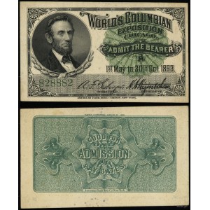 Vereinigte Staaten von Amerika (USA), Eintrittskarte für die Weltausstellung Columbian Exposition, 1893