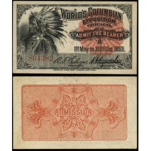 United States of America (U.S.A.), Admission ticket to the World's Columbian Exposition, 1893