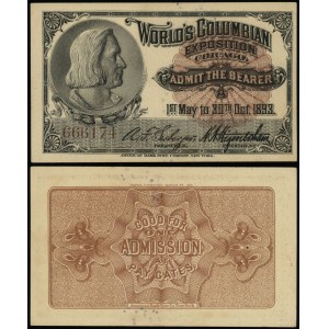 Stany Zjednoczone Ameryki (USA), Bilet wstępu na Światową Wystawę Kolumbijską, 1893