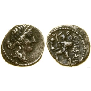 Rímska republika, denár, 47-46 pred n. l., mincovňa v Afrike