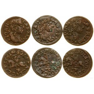 Polska, lot 3 x szeląg miedziany, 1661 TLB, Ujazdów