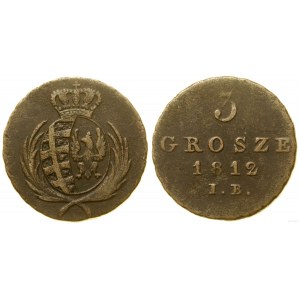 Polska, 3 grosze, 1812 IB, Warszawa