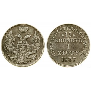 Poland, 15 kopecks = 1 zloty, 1837 MW, Warsaw