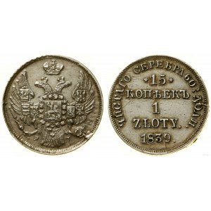 Polska, 15 kopiejek = 1 złoty, 1839 НГ, Petersburg
