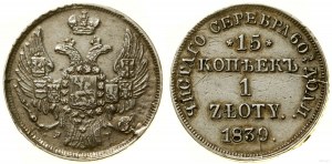 Polska, 15 kopiejek = 1 złoty, 1839 НГ, Petersburg