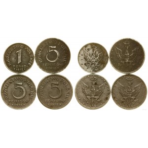 Polen, Satz von 4 Münzen, 1918 F, Stuttgart