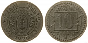 Poland, 10 fenigs, 1920, Gdansk