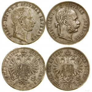 Österreich, Satz: 2 x Gulden, 1862 und 1884, Wien