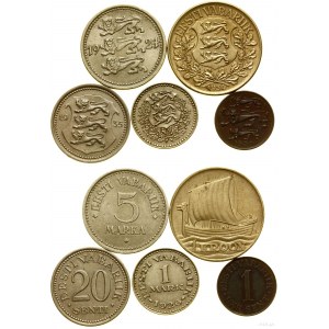 Estland, Satz von 5 Münzen, 1924-1939