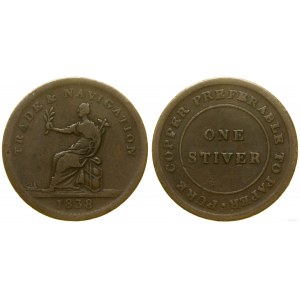 Guyana, 1 stiver, 1838