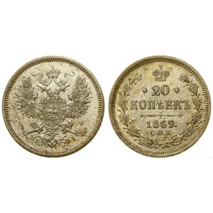 Russland, 20 Kopeken, 1869 СПБ НI, St. Petersburg