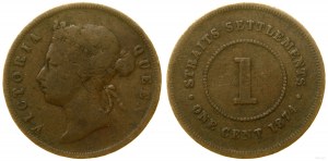 Straits Settlements, 1 cent, 1874