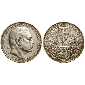 Německo, medaile ražená u příležitosti 80. narozenin Paula von Hindenburga, 1927 D, Mnichov