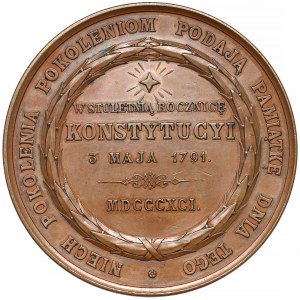 Medal, W stuletnią rocznicę Konstytucji 3 Maja 1891