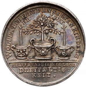 Hamburg, Żeton / Dukat w srebrze XVIII w. - IV przykazanie, Dekalog