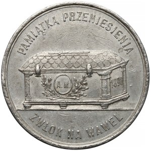 Medal, Przeniesienie zwłok Adama Mickiewicza na Wawel 1890 - rzadki 