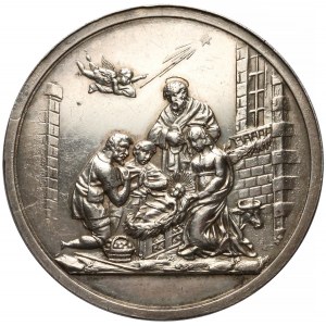 Medal chrzcielny, niemiecki - dedykacja Sambor(?) 1856