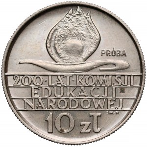 Próba MIEDZIONIKIEL 10 złotych 1973, 200 lat KEN - b.rzadka