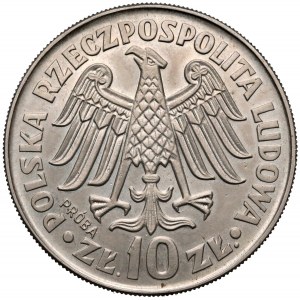 Próba MIEDZIONIKIEL 10 złotych 1964 Kazimierz Wielki - wklęsły - b. rzadka