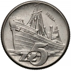 Próba NIKIEL 5 złotych 1960 Statek Waryński