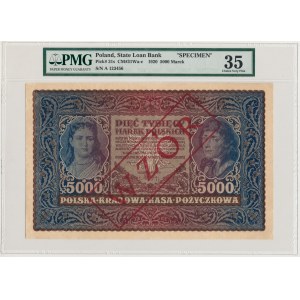 WZÓR 5.000 mkp 02.1920 - II Serja A 123,456 - PMG 35