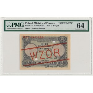 WZÓR 2 złote 1925 - perforacja - PMG 64